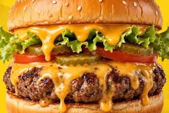 design 3 modern burger fast food social media banner