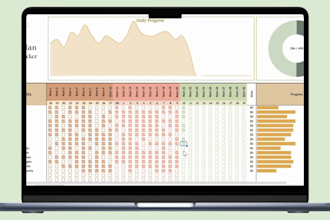 create custom excel habit tracker and productivity planner