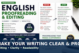 proofread and edit your english document professionally