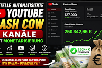 erstelle automatisierte youtube cash cow kanal emit monetarisierung