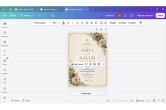 design luxury wedding invitation and stationery in canva
