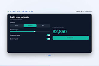 provide designs for your website calculator