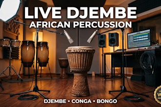 record live djembe, conga, and bongo percussion for your song