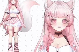 design a custom anime pngtuber model, cute gif tuber avatar for your streaming
