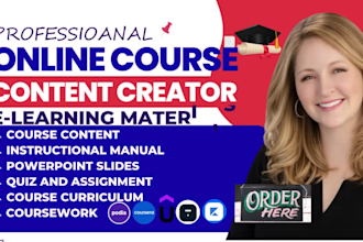 ebook online course creation course outline instructional design ppt maker