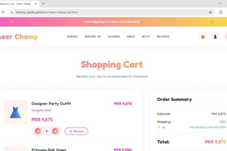 create responsive ecommerce website in HTML CSS javascript