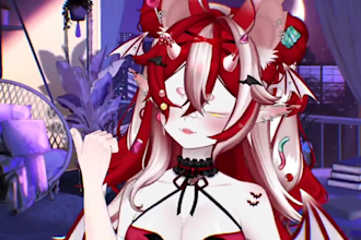 create custom 2d 3d vtuber model with full rigging streaming setup,vrm