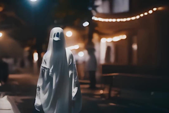 create happy halloween video greeting, dark metal hardcore music video