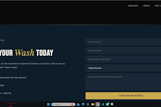 design a modern car wash website for your business