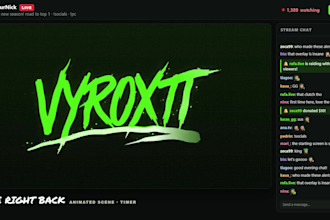 design an animated stream overlay package for twitch, kick and tiktok