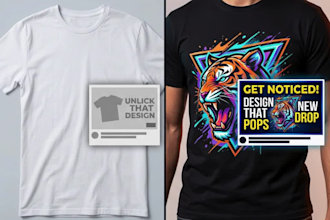 create custom t shirt design or thumbnail fast