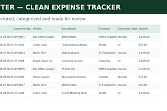 do invoice, receipt and expense data entry in excel