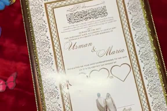 design a professional nikah certificate with urdu and english format