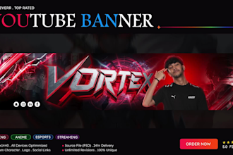 design professional youtube gaming banner for esports and streaming