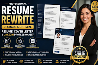 professional rewrite your resume, create ats resume writing, edit resume and CV