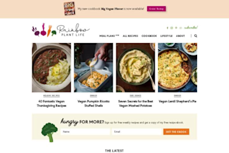 design squarespace vegan food website food recipe website blog landing page