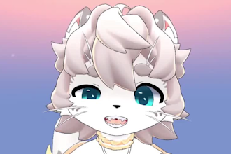 custom anime furry with facial tracking 3d avatar vrm model 3d fursona pc quest