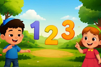 create viral educational kids learning videos for youtube, 3d 2d kids videos