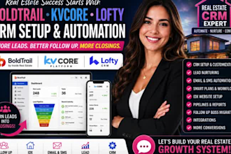 setup boldtrail CRM, kvcore, lofty CRM, idx website and automation