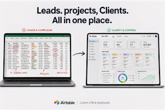 build a custom airtable CRM, dashboard and business system