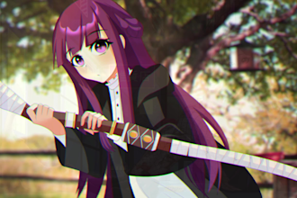 create anime style illustration for pfp, oc and character design