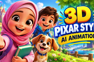 do 3d kids video editing, 3d kids cartoon animation, kids story