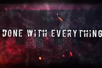 create a cinematic metalcore and deathcore lyric video with glitch effect