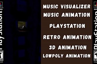 create music visualizer animation in ps1 ps2 psx n64 y2k retro style animation