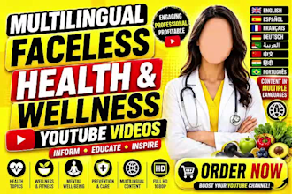 multilingual faceless health and wellness youtube videos