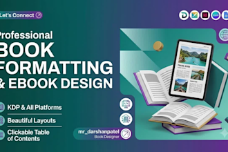 do book formatting, design ebook in designrr, indesign, canva, google docs kdp
