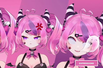 do anime vtuber model male and female live 2d vtuber commission live2d rigging