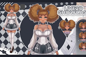 do 2d vtuber model, vtuber character, live2d vtuber, vtuber avatar, 3d vtuber