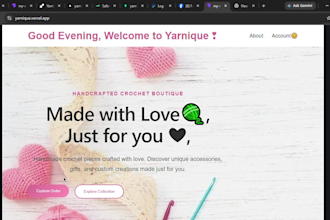 design a modern online crochet store website