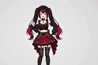 create 3d character model for 3d vtuber rigging, vrchat and vroid avatar