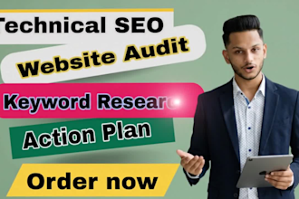 do technical SEO onpage audit backlink analysis keyword research an action plan
