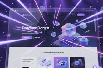 create an ai hero website video, saas demo, app promo and landing page video