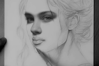 create a realistic hand drawn pencil portrait from photo