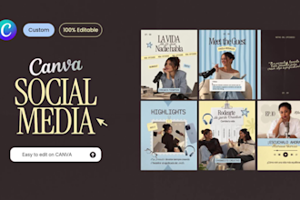 design custom canva social media templates for instagram