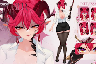 do vtuber model, vtuber rigging, live2d vtube studio, anime vtuber model design