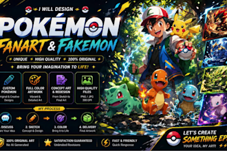 create pokémon, pokémon illustration, fakemon, pokémon art, custom pokémon