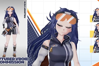 design vtuber model live2d anime vtuber in anime vtuber style
