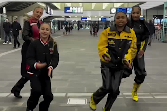 viral tiktok dance video,  tik tok group dance challenge to promote song