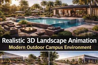 do realistic gardens pools outdoor spaces landscape 3d animation walkthrough