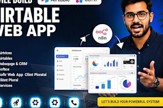 build airtable softr web app, automation, n8n integration, CRM and marketplace