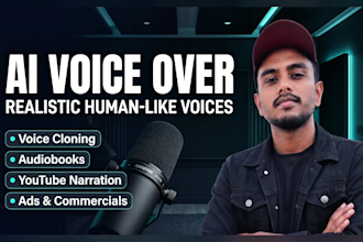 create realistic ai voice over, text to speech, human like male or female voice