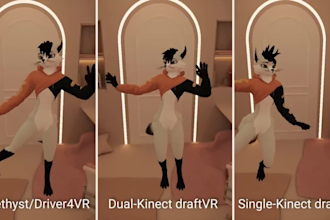 do vrchat furry model, 3d warudo vtuber with avatar accessories, companion