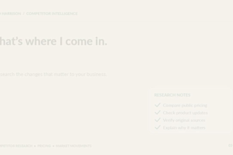 monitor competitor pricing, products and market changes