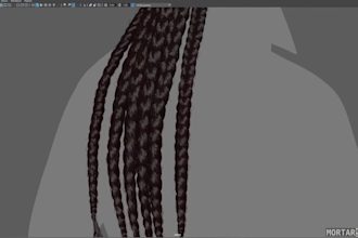 do 3d realistic hair, xgen hair, braid hair model and hair card