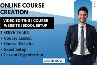 edit your online course videos, build your course website and set up skool