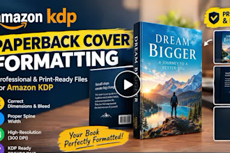 format your amazon KDP paperback cover print ready PDF